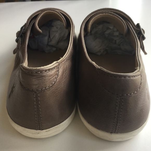 Frye Mindy Monk Leather Sneakers Grey Size 6.5M - Picture 4 of 10